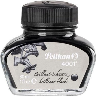 Pelikan 4001 Bottled Ink for Fountain Pens, Brilliant Black, 30ml, 301051