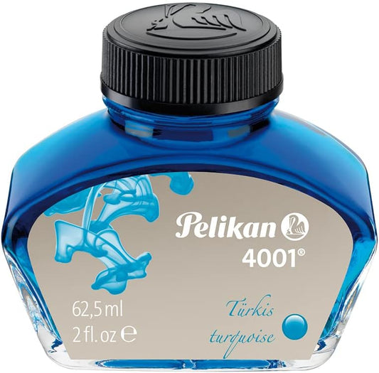 Pelikan 4001 Bottled Ink for Fountain Pens, Turquoise, 62,5ml, 329201