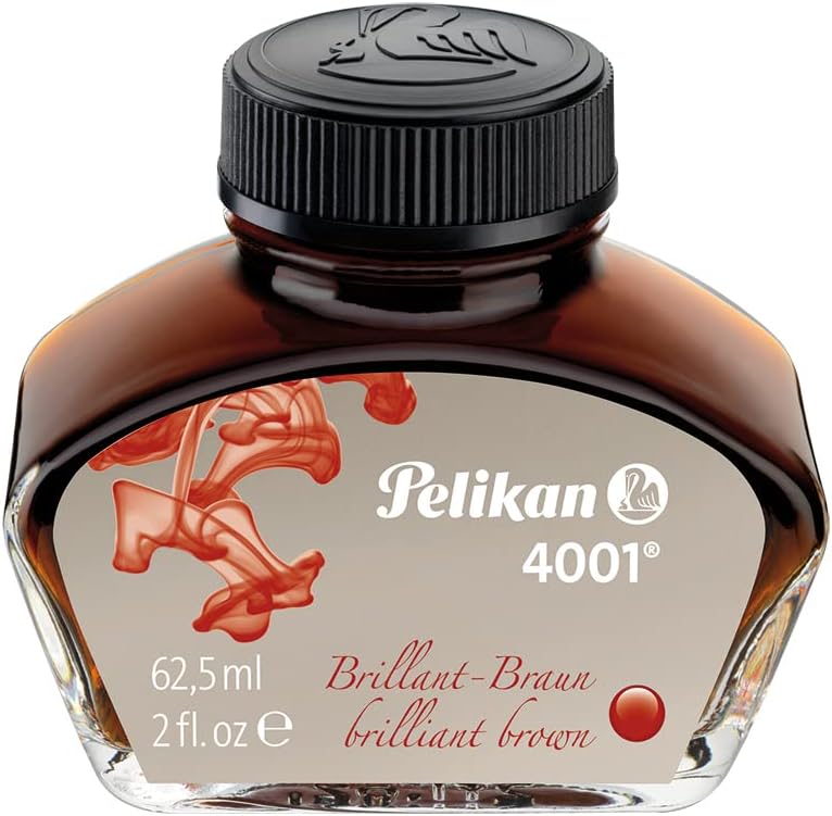 Pelikan 4001 Bottled Ink for Fountain Pens, Brilliant Brown, 62,5ml, 329185