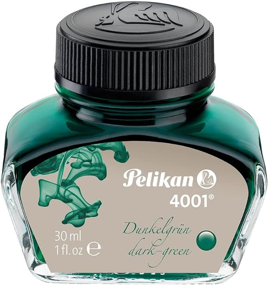 Pelikan 4001 Bottled Ink for Fountain Pens, Dark Green, 30ml, 300056