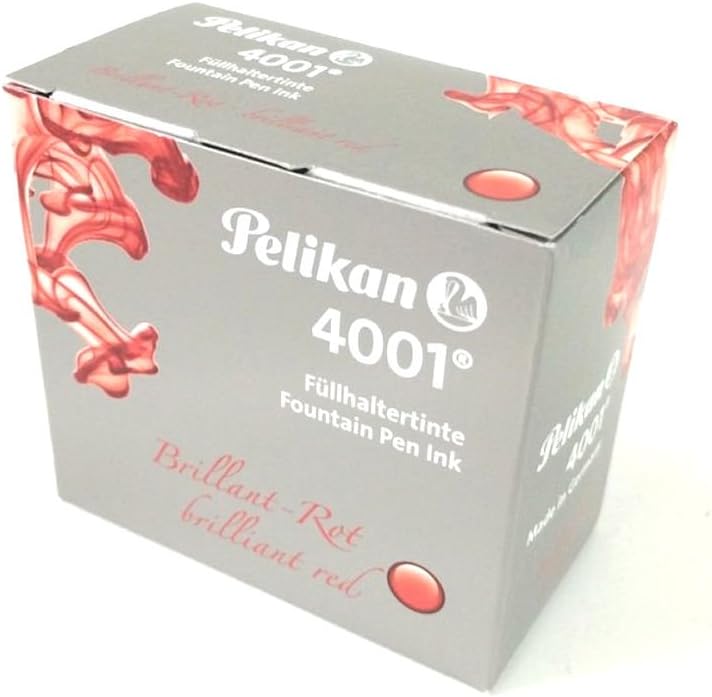 Pelikan 4001 Bottled Ink for Fountain Pens, Brilliant Red, 62,5ml, 329169